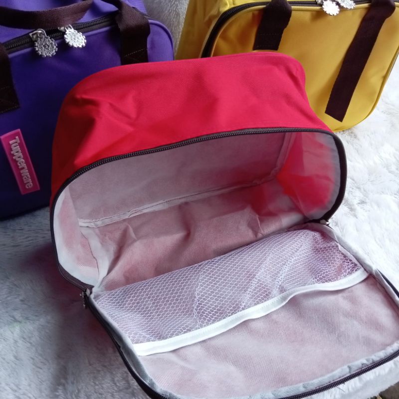 Tas bekal Luxury Tupperware ( Zipper bunga es )