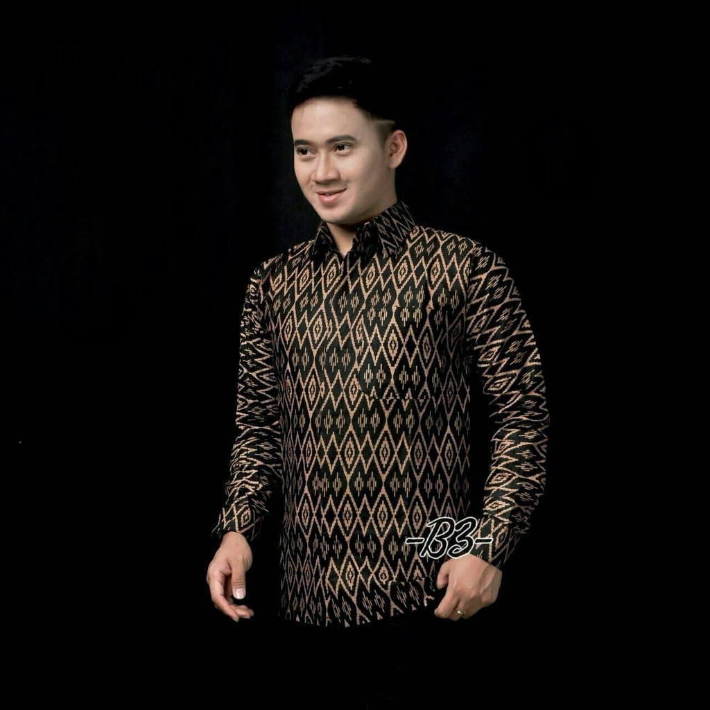 SIZE M L XL XXL XXXL BSWART Batik HRB026 Kenongo Hem Pendek Padi Pekalongan M L XL Batik Pria