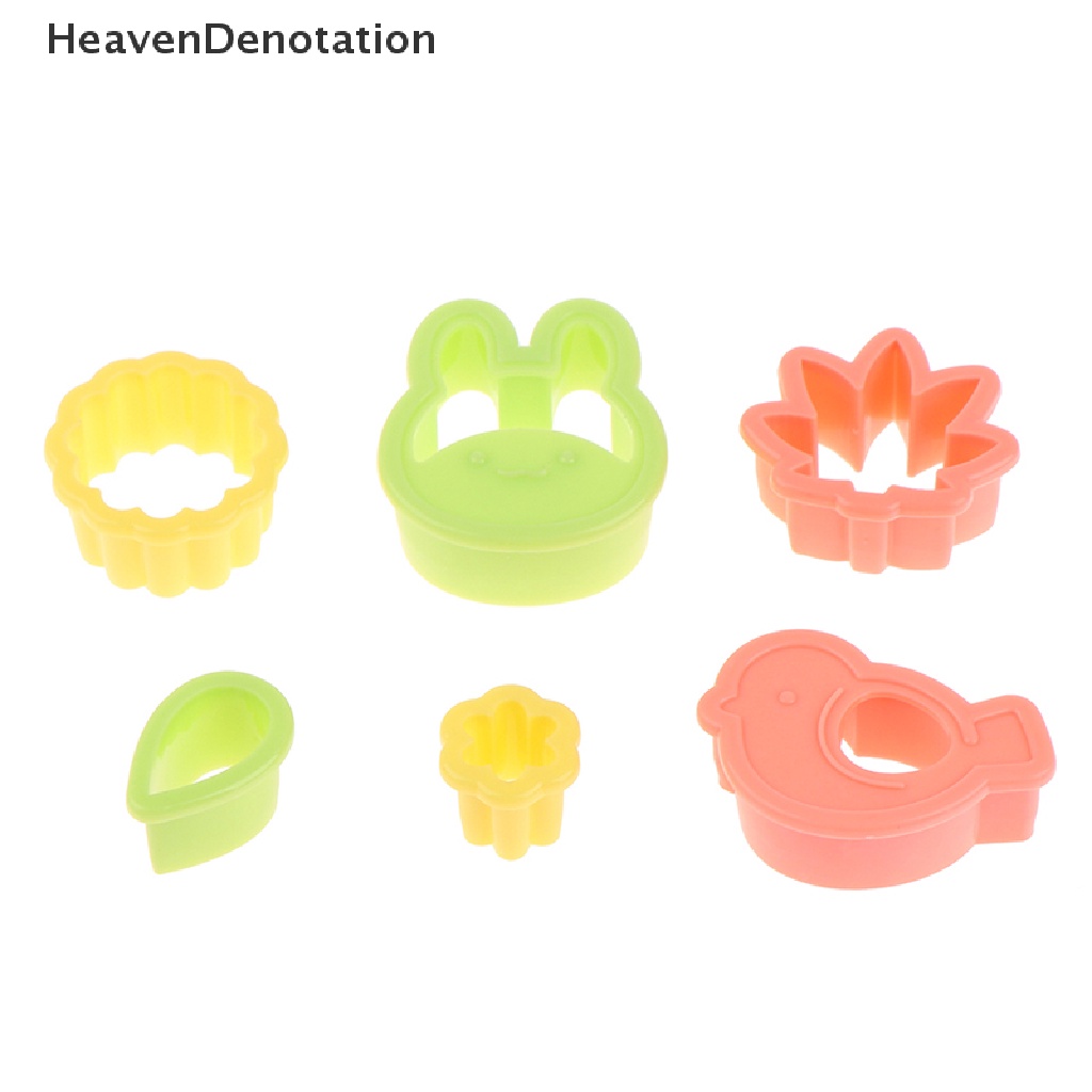 [HeavenDenotation] 6Pcs / Set Cute Animal Birds Flowers Sandwich Cookie Mold Cutters Cutter Cookie Cake Decorag Moulds Tools Diy Cartoon Bento Shape Stamper Baking Supplies HDV