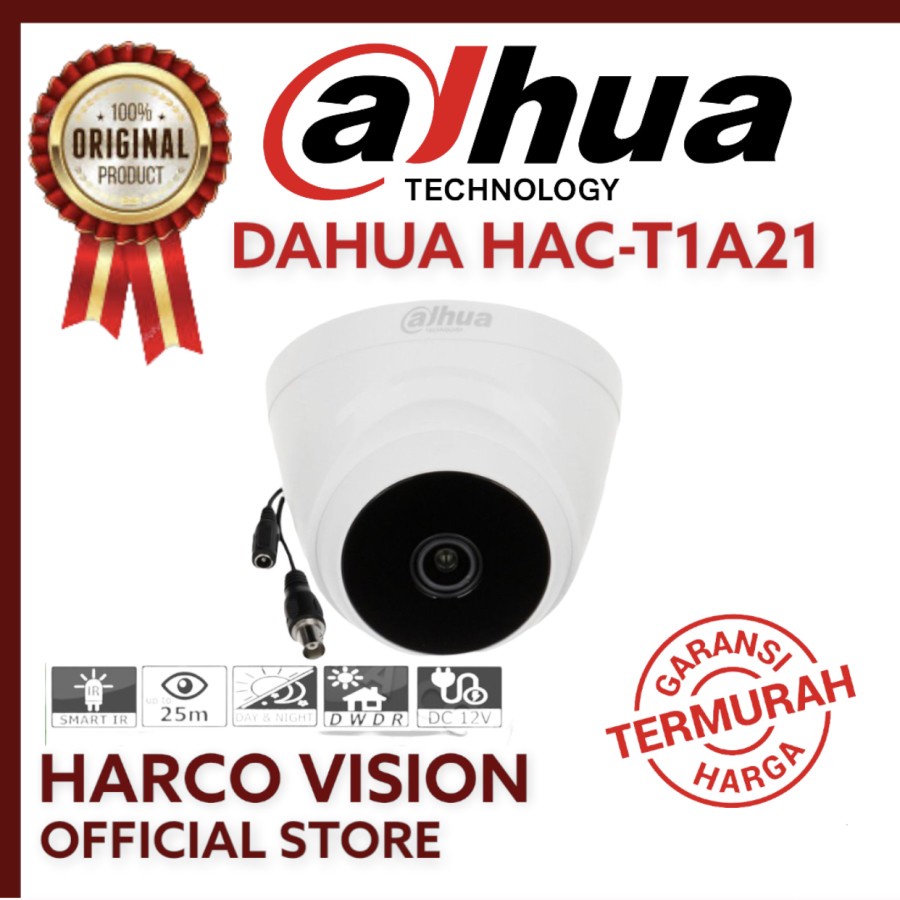 CAMERA CCTV DAHUA INDOOR / OUTDOOR 2MP FULL HD 1080P KAMERA CCTV INDOOR DAHUA 2 MP DH HAC-T1A21 HAC-B1A21 MURAH