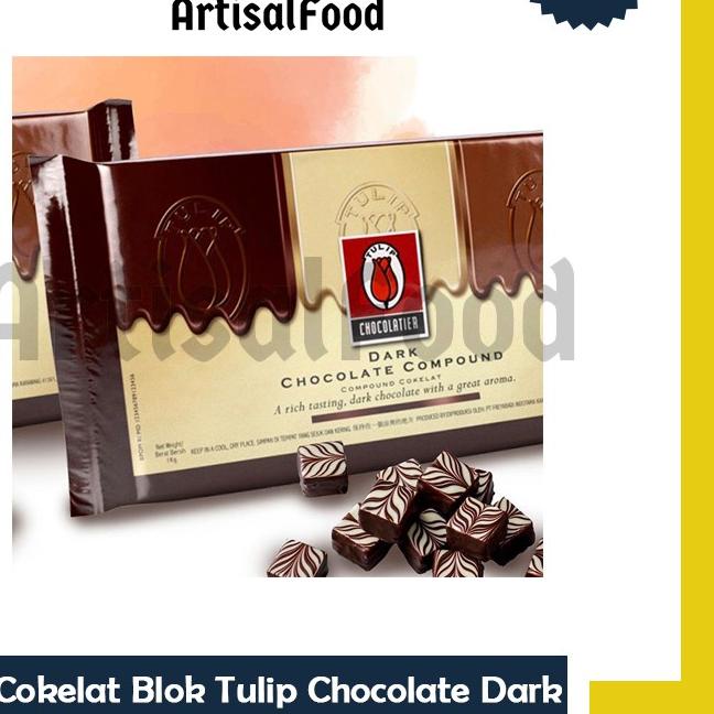 

➤ Tulip Dark White Milk dcc Compound Chocolate Coklat Cokelat Batang 1kg ASLI 1 kg ♟