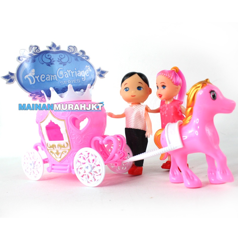 MAINANKEI MAINAN ANAK MURAH KERETA KUDA DAN BONEKA DREAM GARRIAGE LO26 MAINAN KERETA KENCANA