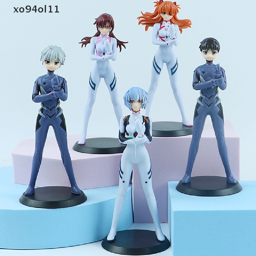 Xo 5Pcs/set Anime Evangelion Eva Figure Ayanami Rei Asuka Langley Soryu PVC Action Figure Patung Model Boneka Mainan Anak Hadiah OL