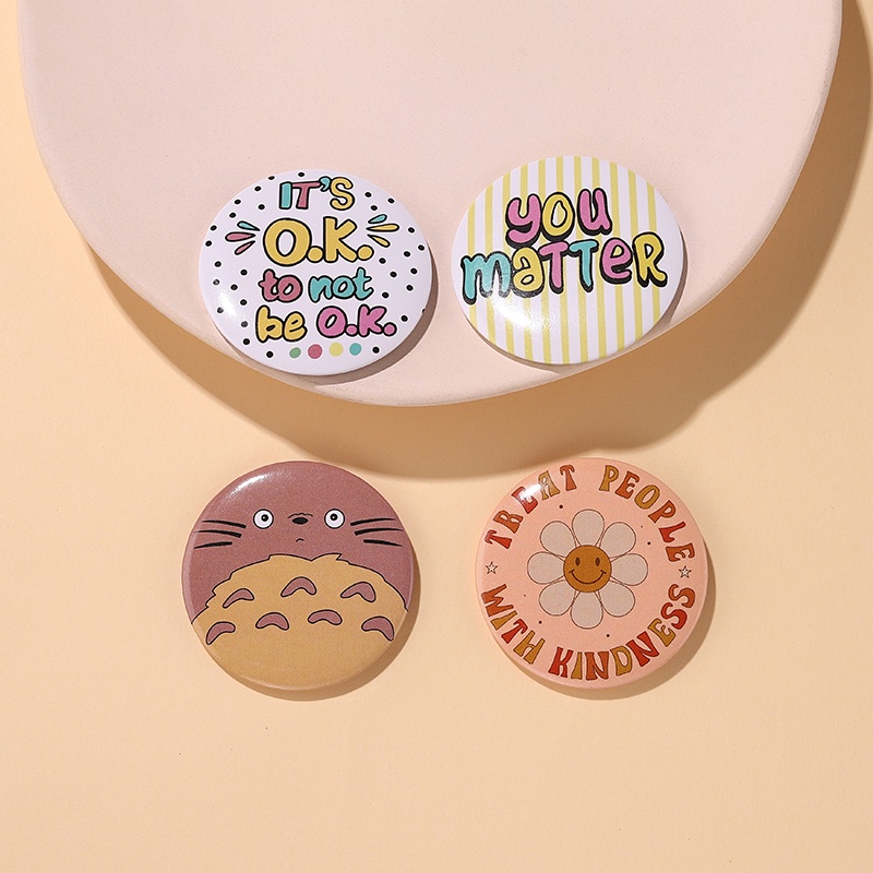 Kartun Totoro Tinplate Bros Hope To Be Happy Lapel Pin Anda Tercinta Lencana Hadiah Untuk Teman Kostum Aksesori Perhiasan