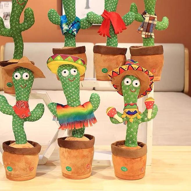 ֍ Todax Boneka Kaktus Goyang Mainan Kaktus Joget Peniru Kaktus Charger Peniru Cactus Toy Boneka Pint
