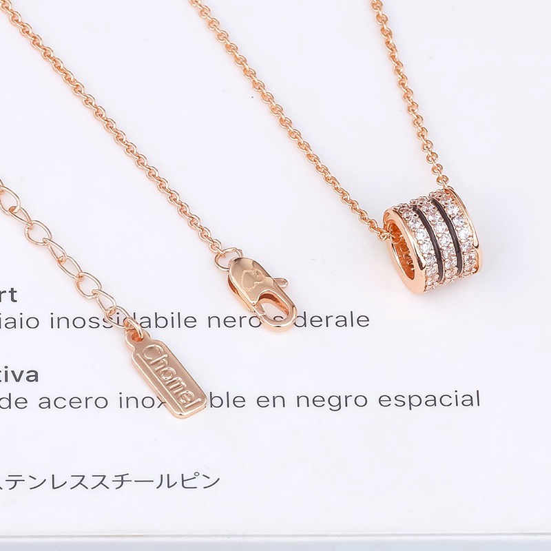 Kalung Liontin Berlian | Rose Gold 18k | Bahan Titanium Steel | Sendok Garpu Bahan Stainless Steel | Aksesoris Rambut Untuk Wanita