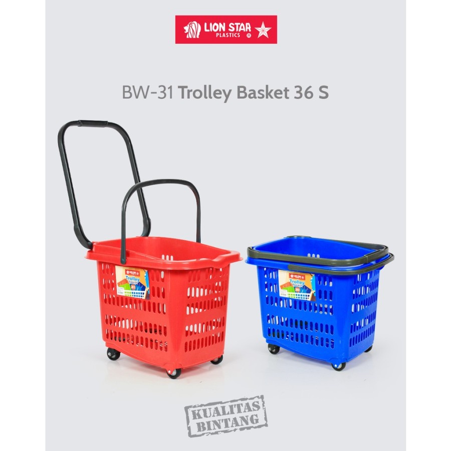 Lion Star Trolley Basket Troli Keranjang Belanja Shopping Bucket Roda BW-31 bw-32 super indo alfa