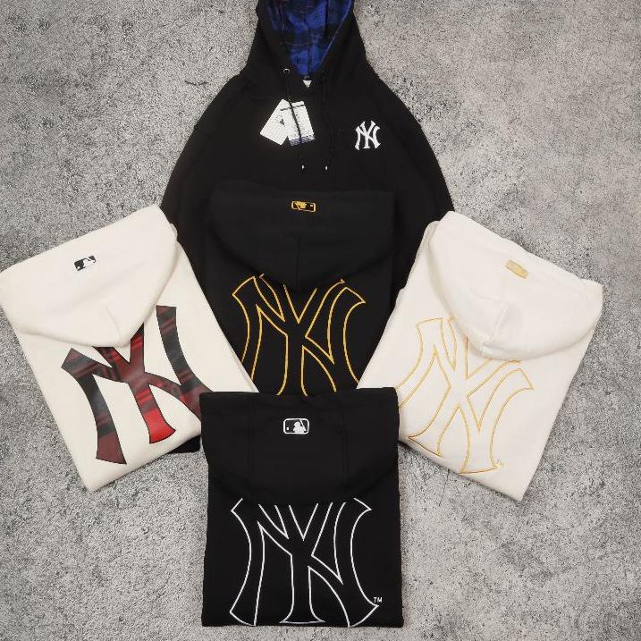 ☈ READYSWEATER HOODIE NY MLB CREAM BORDIR BATIK FULLTAG & LEBEL PREMIUM (BESTSELLER VARIAN) ♣