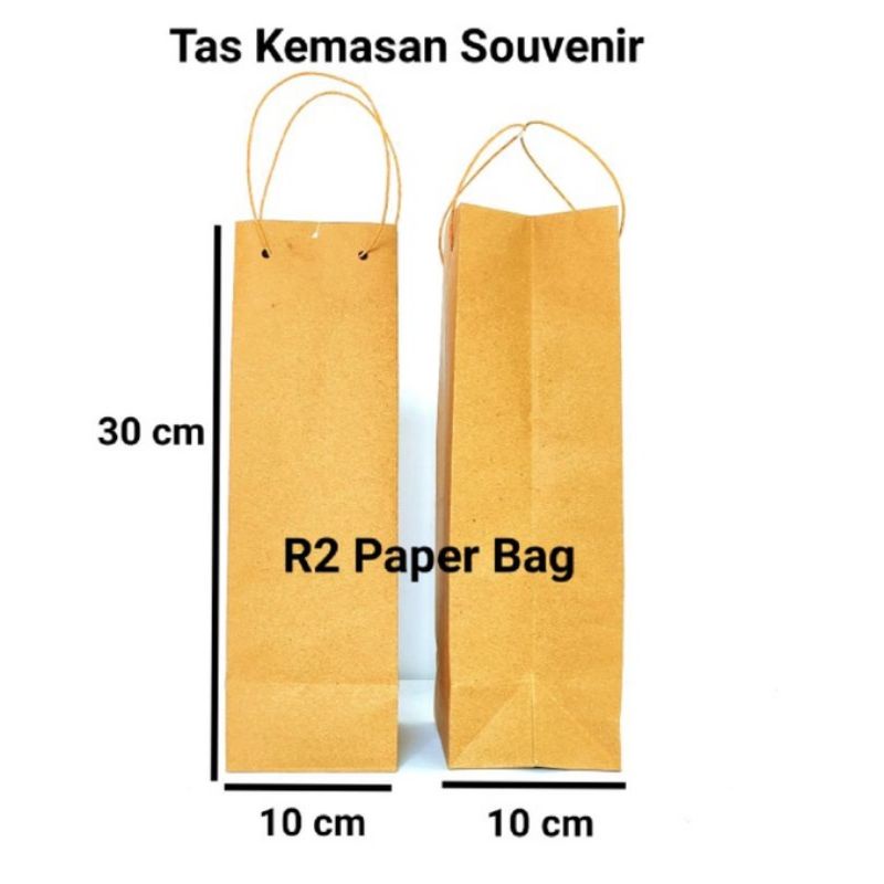 

paperbag coklat paper bag botol souvenir uk 9x9x25 cm paper bag tas souvenir botol tas botol