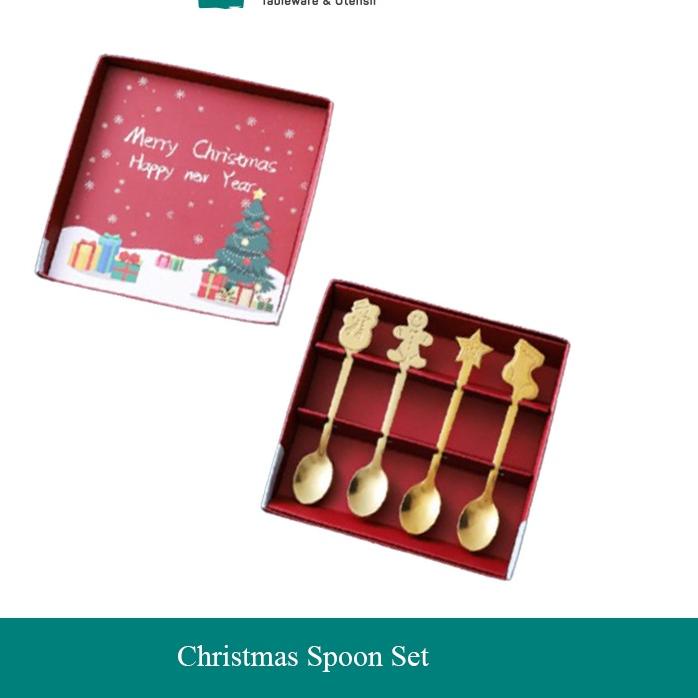 ★ Yutensil Kado Natal Christmas Hampers Giftbox / Sendok Teh Kopi Set / Spoon ➥