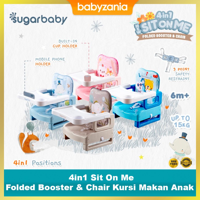 Sugar Baby 4in1 Sit On Me Folded Booster &amp; Chair / Kursi Makan Bayi