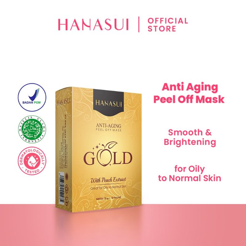 HANASUI Peel Off Mask Naturgo Black | Anti-Aging Gold | Box &amp; Sachet