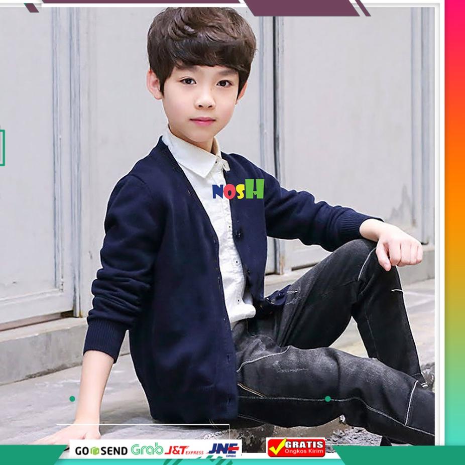 ۩ Cardigan Rajut Anak Cowok Remaja Teens Vneck - NOSH ♡