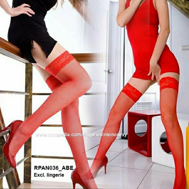 stocking pantyhose motif jala jaring wanita dewasa Sexy merah spandek
