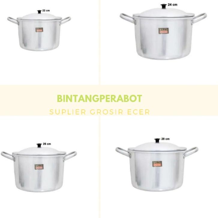 ™ HALCO - Panci Masak Air / Panci Rebus / Panci Aluminium Uk 22-24-26-28-30-32-34-36-40 cm ★