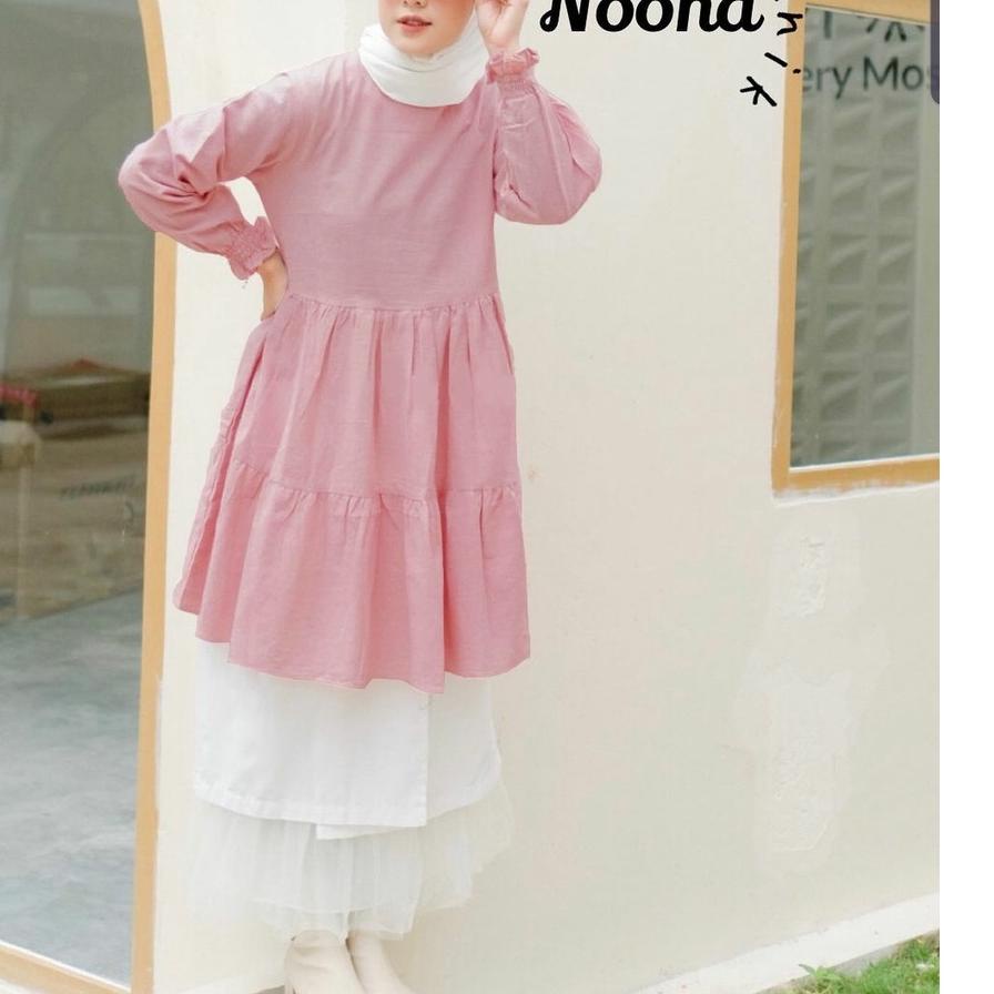 ✫ Daily Tunik Noona Midi Tunik Rempel Basic Polos Jumbo Big size ➦