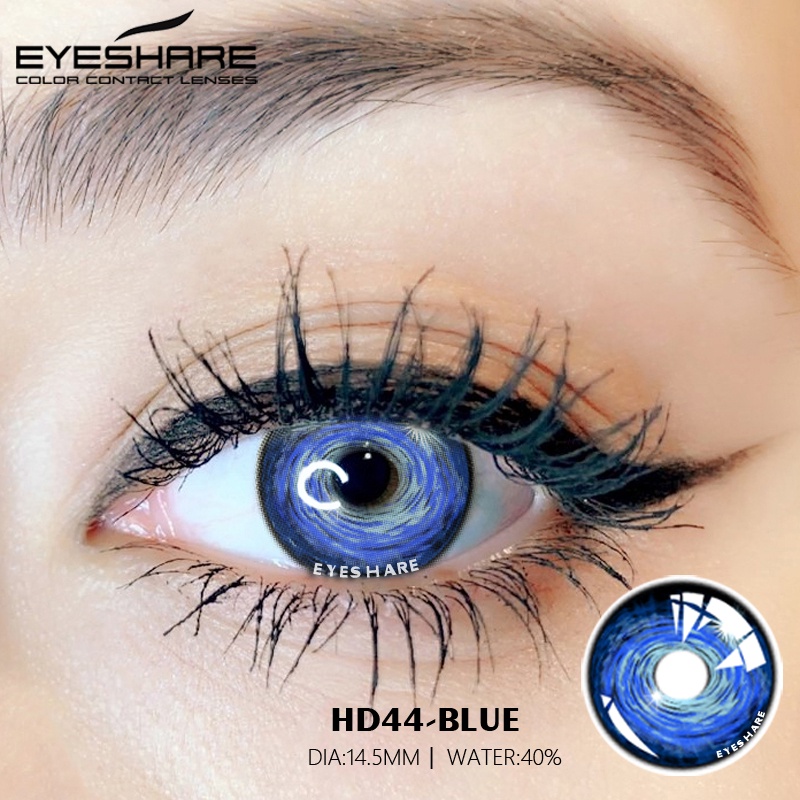 【COD】BLUE SOFTLENS BIG EYE Soft Colored Contact lens Yearly Use Cosplay Ensa Mata Soflen Mata