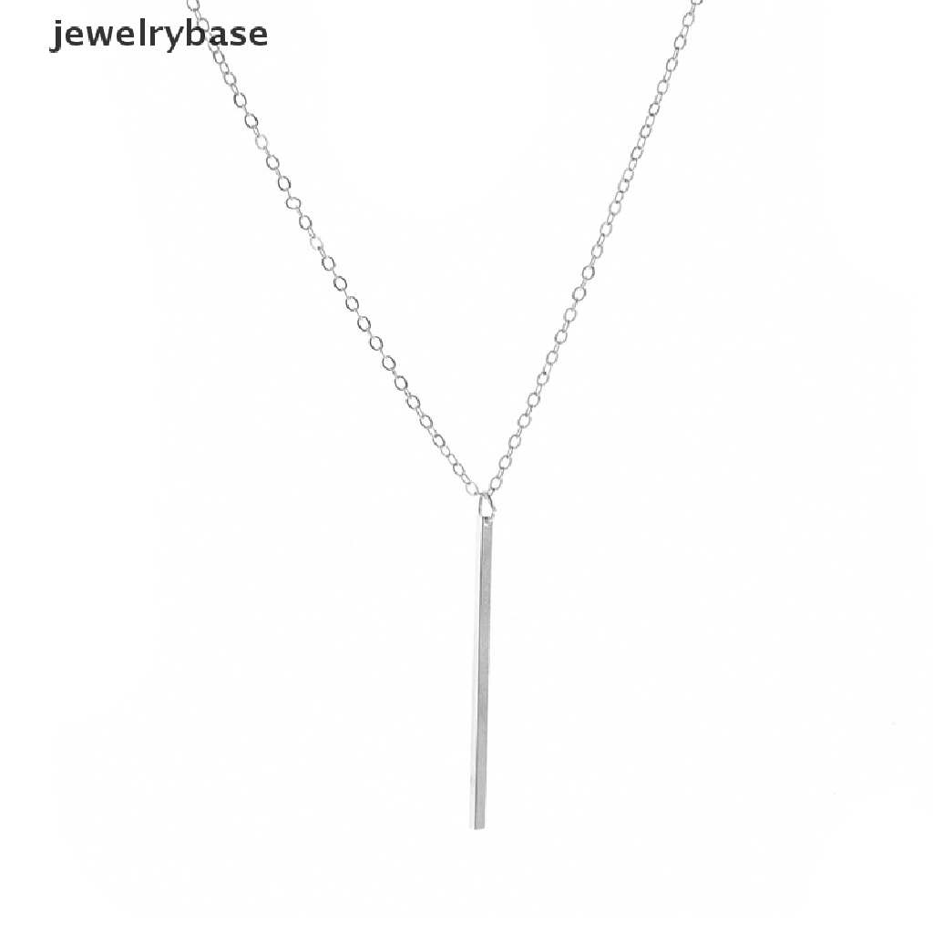 [jewelrybase] Fashion Perhiasan Panjang Batang Tembaga Liontin Kalung Populer Sederhana Rantai Logam Geometris Liontin Panjang Butik