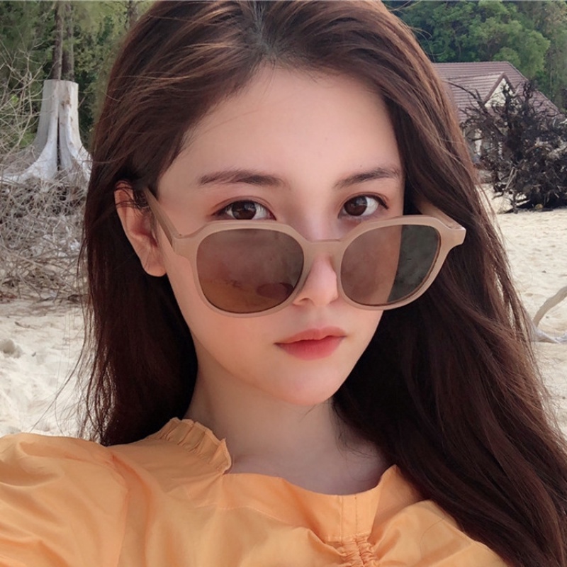 (YUZHU) Vintage Fashion Harajuku Square Frame Kacamata Hitam Wanita Korea Fashion Oversized Frame Sunglasses