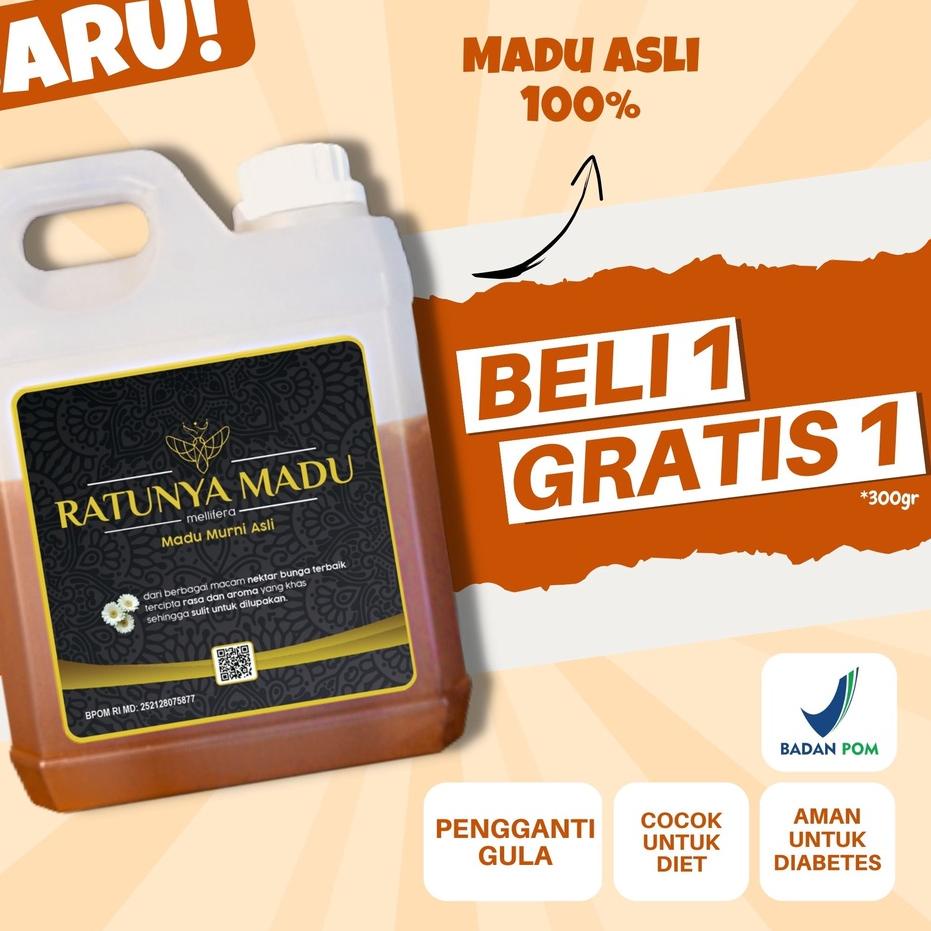 

۞ Murni Asli 1KG 500GR Ratunya Mellifera Dorsata Natural Pure Raw Honey ֍