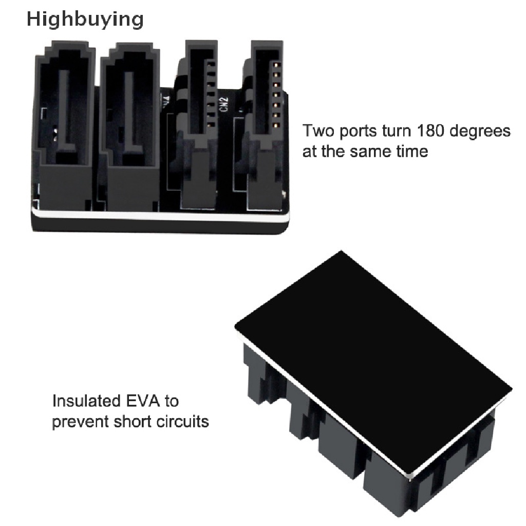 Hbid Adaptor 90/180derajat Siku double-deck SATA 6GB 7pin Female Ke 7pin Male Untuk Desktop Mainboard Motherboard Glory
