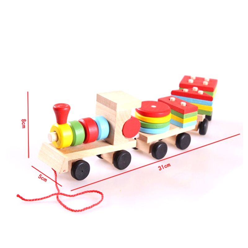 Wodden Shape Matching Train Mainan Balita Wooden Toys Mainan Kayu Mainan Anak 2 Tahun Puzzle Kayu