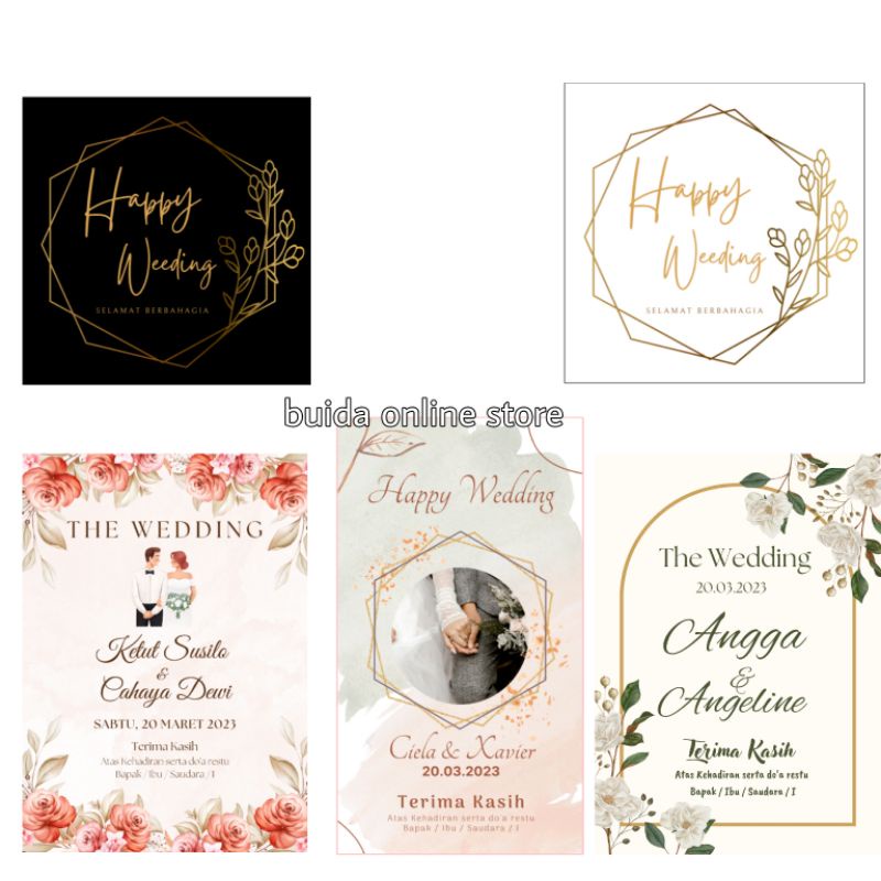 

Kartu Ucapan Terima Kasih Thanks Card Kartu Souvenir Pernikahan The Wedding Custom tanggal nama pengantin