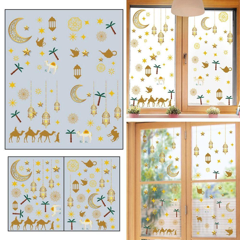 Stiker Jendela SOLIGHTER Ramadhan Pasokan Festival Dekorasi Pesta Removable Kreativitas Eid Mubarak