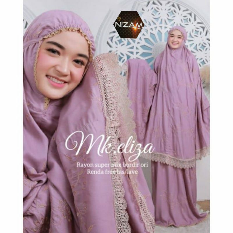 Eliza mukena bahan rayon full bordir mix renda