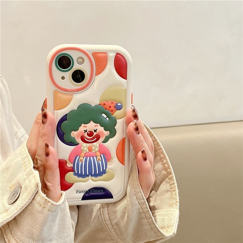 IPHONE Casing Ponsel Motif Kartun Badut Lucu Timbul Kompatibel Dengan Iphone12 13 14 11 Pro Max X Xs Max Xr Hhzaqp