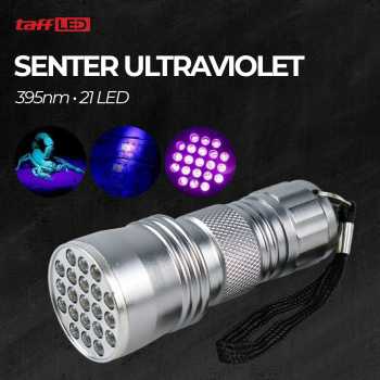 Senter Lampu Ultraviolet Alat Pendektesi Pengecek Uang Palsu Sidik Jari Multifungsi 395nm 21 LED / Lampu Senter Uv Alat Tes Test Deteksi Cek Uang Duit Palsu Sidik Jari Ktp Dokumen Kartu Elektronik BPKB SIM Forensik Eksploitasi Tambang Senter Ultraviolet