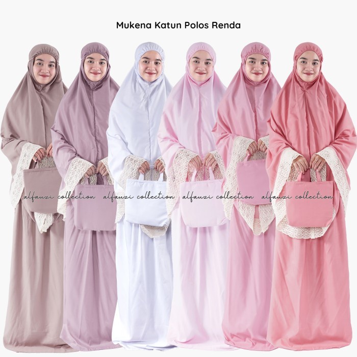 MUKENA KATUN POLOS RENDA / MUKENA DEWASA KATUN POLOS PREMIUM