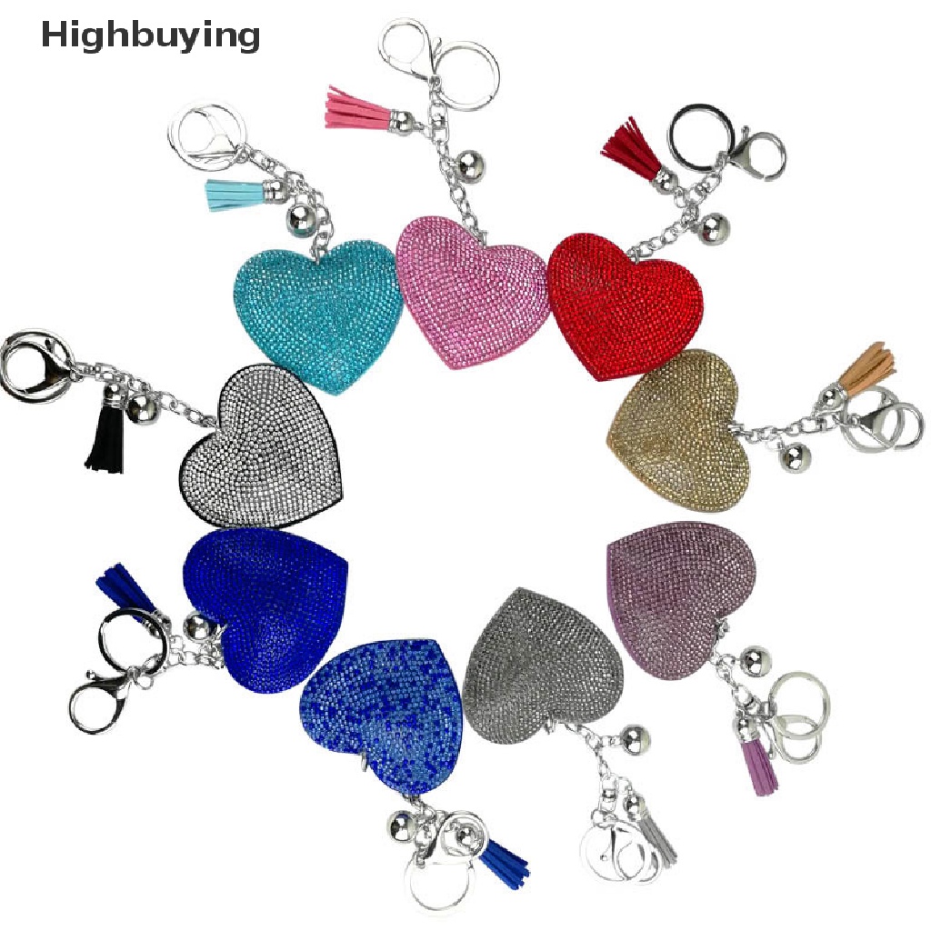 Hbid Kreatif Jantung Bell Liontin Gantungan Kunci Rumbai Pemegang Logam Berlian Imitasi Gantungan Kunci Keyring Fashion Rumbai Tas Keyring Aksesoris Hadiah Glory