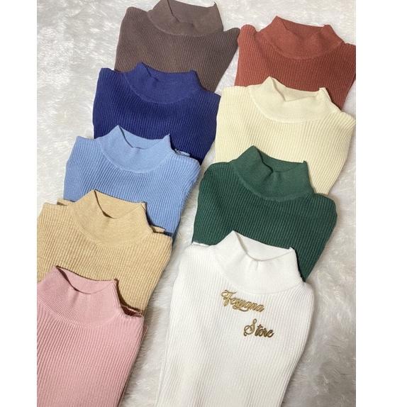 Stok Terbatas ATASAN RAJUT WANITA (kerah ) Baju Rajut Wanita Kaos Import Wanita Lengan Panjang / man
