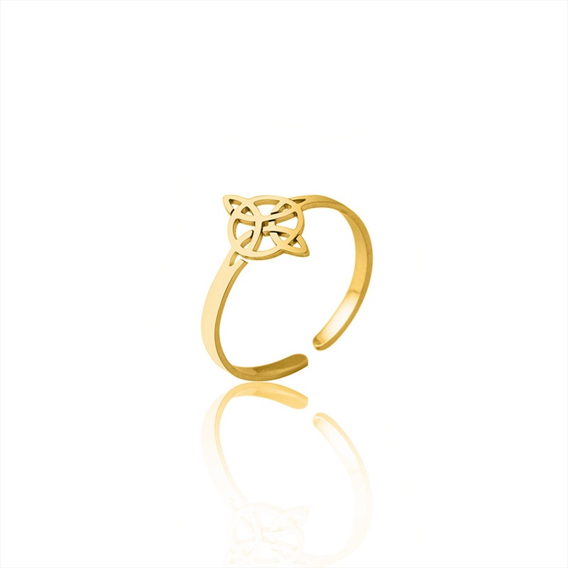 Ireland Celtic Knot Rings Alloy Adjustable Rings Untuk Wanita Cross Wiccan Protection Amulet Ring Jewelry