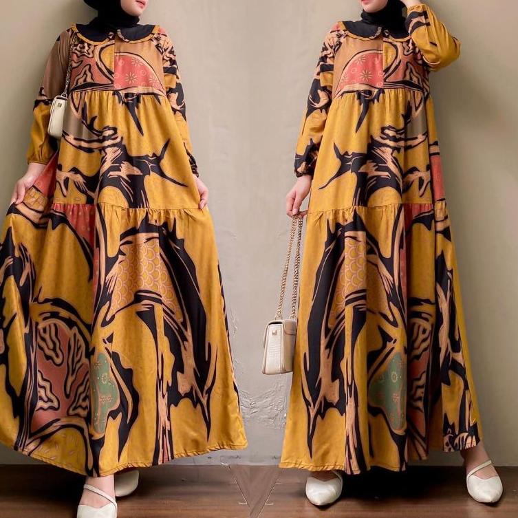 MURAH GAMIS BATIK JUMBO LD 125CM GAMIS RAYON PREMIUM GAMIS JUMBO GAMIS BATIK GAMIS MOTIF ABSTRAK GAM