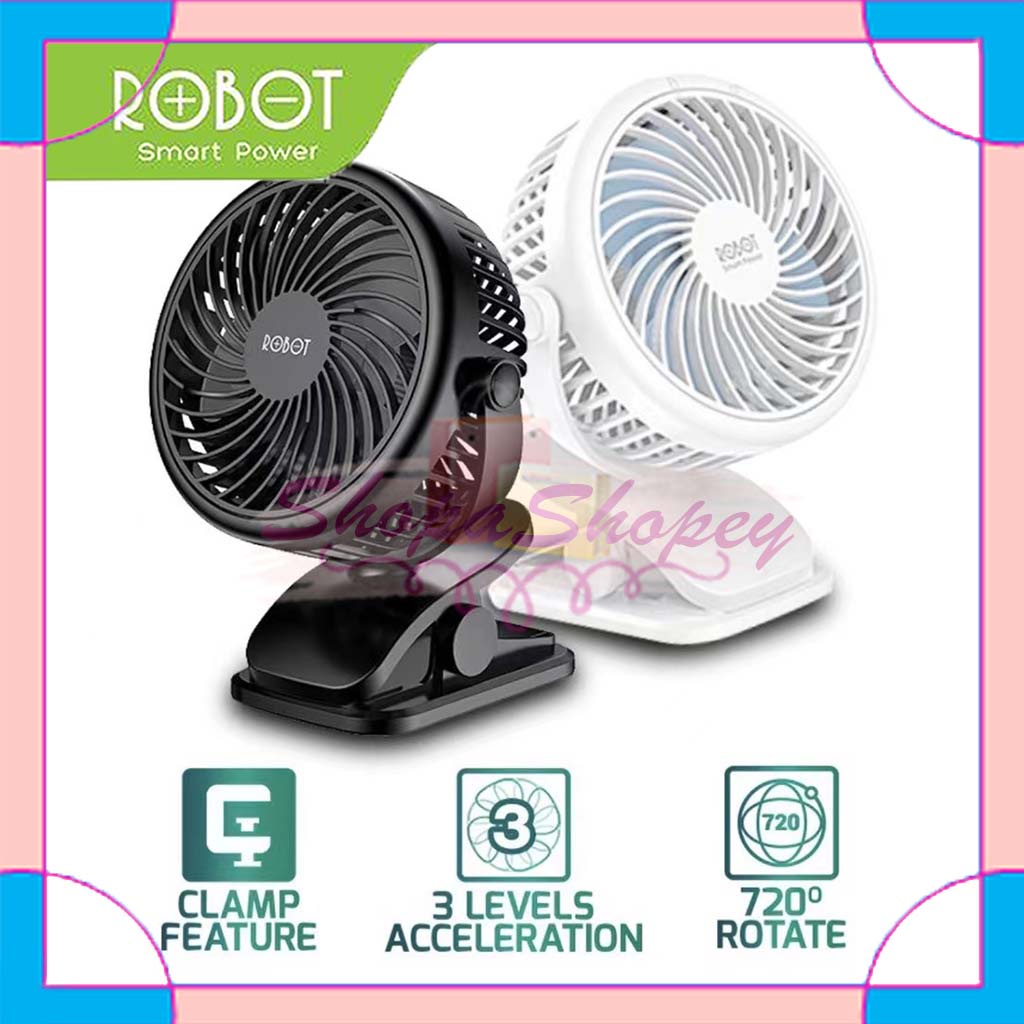 Kipas Portable ROBOT RT-BF10 Mini Fan 2000mAh 3 Speed Garansi Resmi 1 Tahun Original