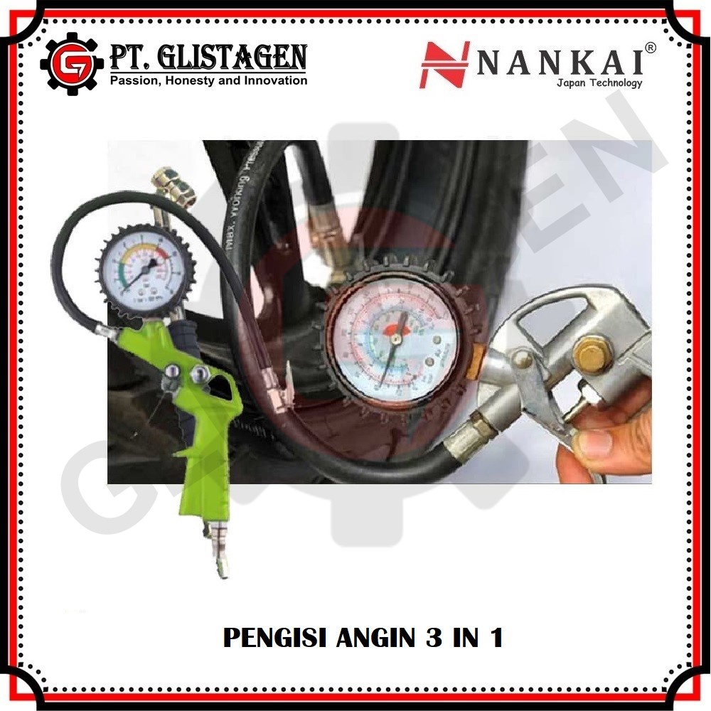 Tire Inflator Air Pressure Gun Ukuran Angin 3 in 1 Isi Angin NANKAI