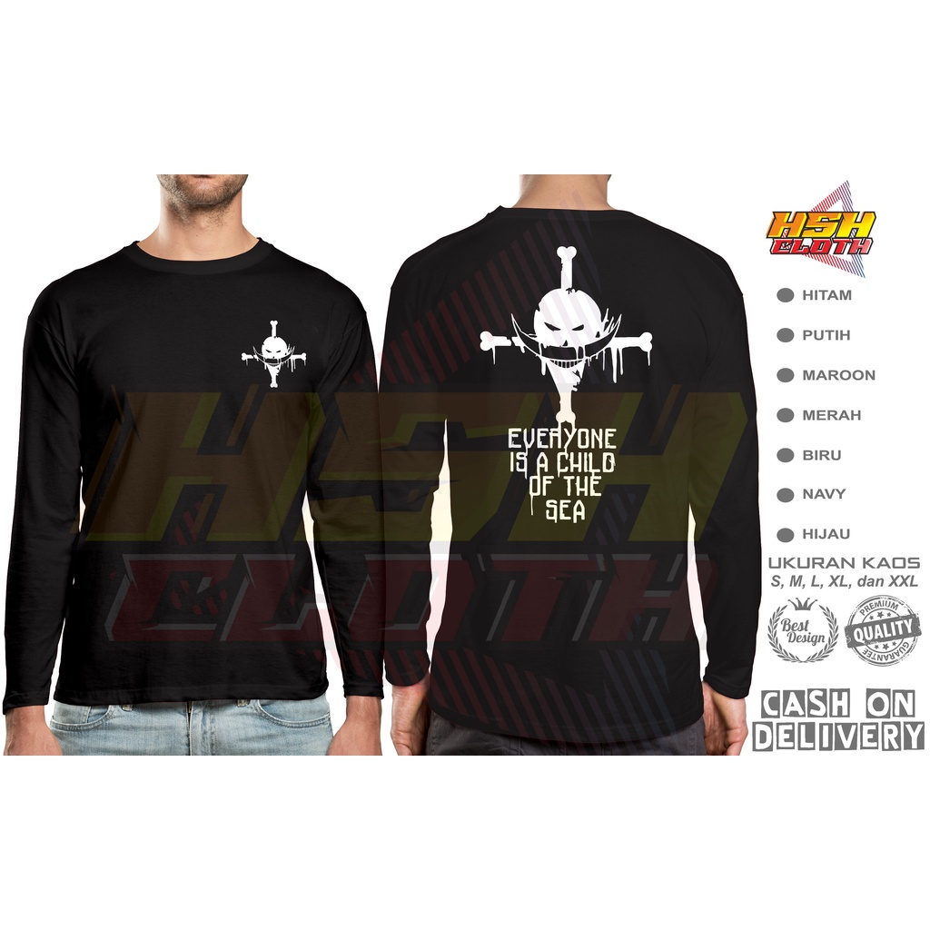 Kaos Lengan Panjang One Piece Shirohige Logo Kaos Anime Kaos Distro - HSHcloth