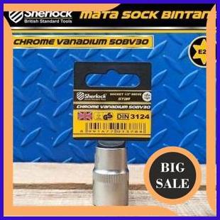 last stok Sherlock 1/2" Drive Star Socket Kunci Shock Bintang Mata Sok Bintang E20 1F3BZ3