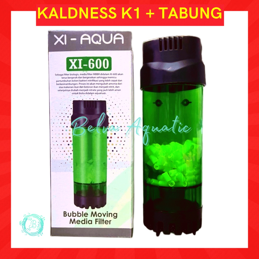 Filter Termos Kaldness K1 XI Aqua XI 600 Tabung Full Set Rumah Bakteri Kaldnes Media Filtrasi Biologis Aquarium Aquascape XI600 Bubble Moving Bed