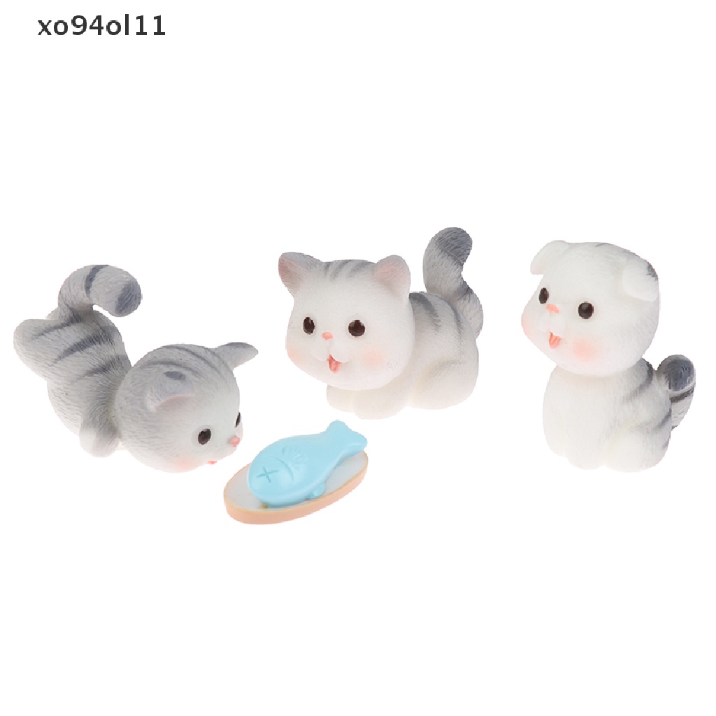 Xo Patung Miniatur Kucing Lucu Mainan Anak Kucing Mini DIY Micro Landscape Home Decor OL