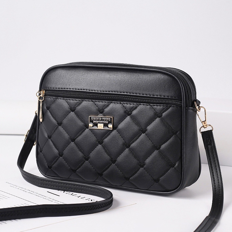 TAS SELEMPANG WANITA KOREA KULIT FOREVER YOUNG MURAH FASHION SLING BAG HITAM BALTIME TA733B5 SIMPLE REMAJA KEKINIAN LUCU BATAM IMPORT CEWEK SHOULDER BAHU BRANDED PREMIUM