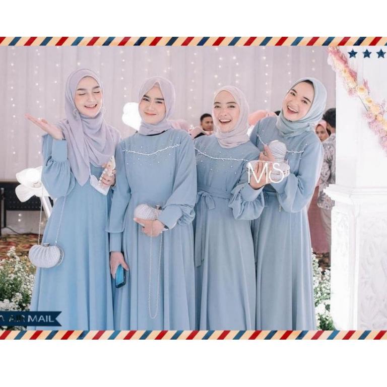 Stok Terbaru gaun pesta muslimah elegan mewah/pakaian wanita dress/dress top/ LUNARA dress (VEIX) /b