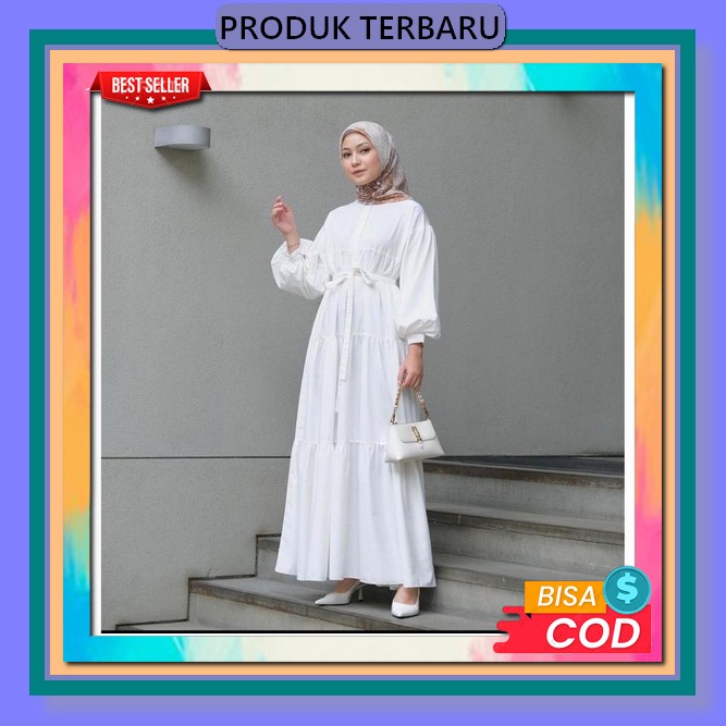 Baju Wanita Model Gamis Diandra Maxy Terbaru 2023/Matt Ceruty Babydoll Mix Bordir/Gamis Muslimah Ter