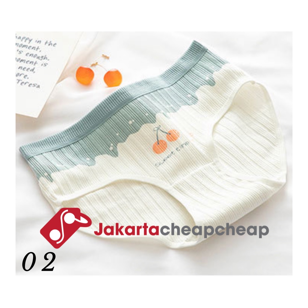 JC505 Celana Dalam Wanita Korea Panty Cewek Katun Motif Lucu Cantik