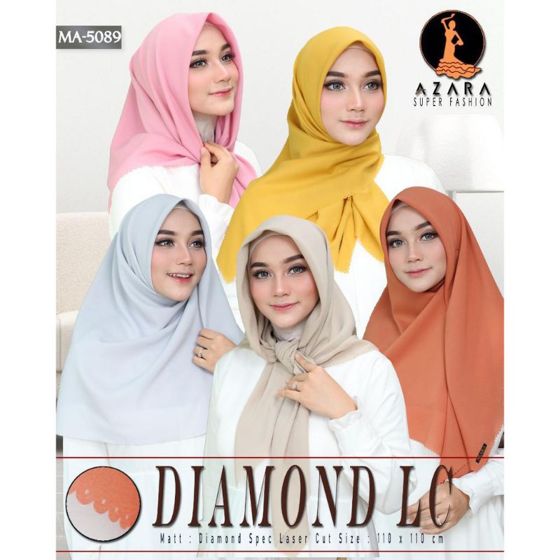 hijab segiempat DIAMOND LASER CUT AZARA