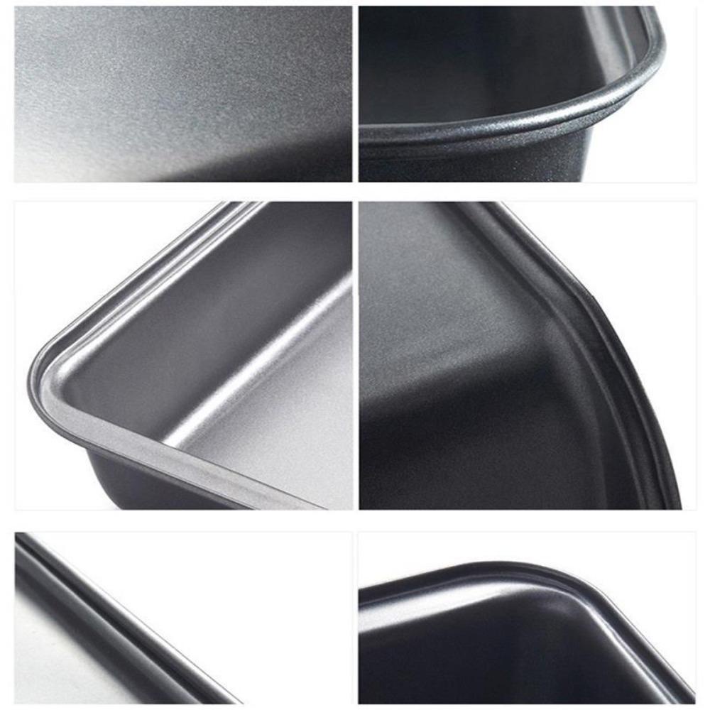 Solighter Loaf Pan DIY Non Stick Carbon Steel Loaf Kue Kering Persegi Panjang