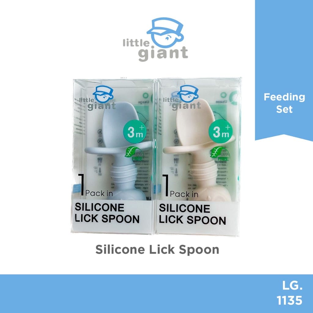 Little Giant LG1135 Silicone Lick Spoon 3M - Sendok Makan  Bayi (WARNA RANDOM)