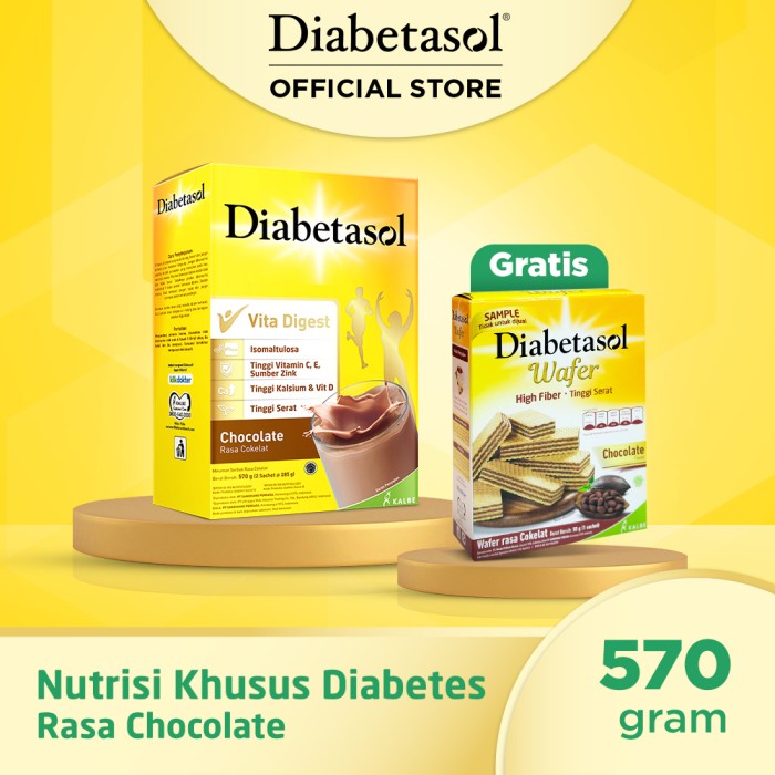 

[ COD ] BUY 1 Diabetasol Chocolate 570g free Diabetasol Wafer 50g